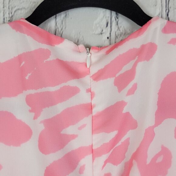 Giffniseti pink leopard print long sleeve cut out side ruffle hem maxi dress - Picture 8 of 12